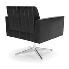 Poltrona Giratória Viena Gomada Corano Preto Base Cromada