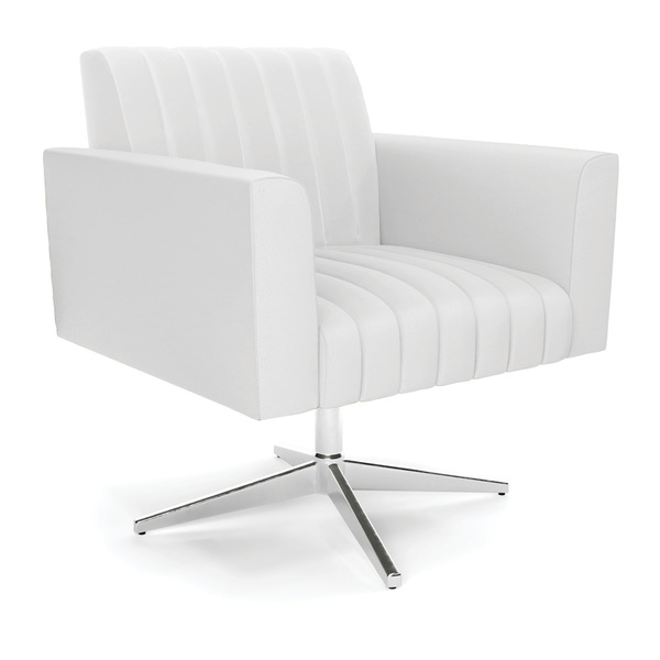 Poltrona Giratória Viena Gomada Corino Base Cromada D03 - D'r