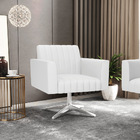 Poltrona Giratória Viena Gomada Corino Base Cromada D03 - D'r