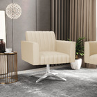 Poltrona Giratória Viena Gomada Corino Base Cromada D03 - D'r