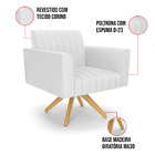 Poltrona Giratória Viena Gomada Corino Base De Madeira Ma30 D