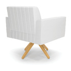 Poltrona Giratória Viena Gomada Corino Base De Madeira Ma30 D