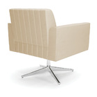 Poltrona Giratória Viena Gomada Corino Bege Base Cromada