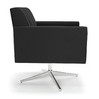 Poltrona Giratória Viena Gomada Corino Preto Base Cromada