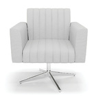 Poltrona Giratória Viena Gomada Linho Base Cromada D03 - D'ro