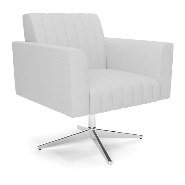 Poltrona Giratória Viena Gomada Linho Base Cromada D03 - D'ro