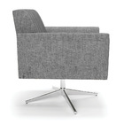 Poltrona Giratória Viena Gomada Linho Grafite A26 Base Cromada