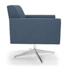 Poltrona Giratória Viena Gomada Suede Azul Marinho Base Croma