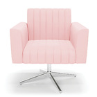 Poltrona Giratória Viena Gomada Suede Base Cromada D03 - D'ro