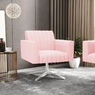 Poltrona Giratória Viena Gomada Suede Base Cromada D03 - D'ro