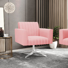 Poltrona Giratória Viena Gomada Suede Base Cromada D03 - D'ro