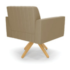 Poltrona Giratória Viena Gomada Suede Marrom Rato Base De Mad