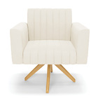 Poltrona Giratória Viena Gomada Veludo Base De Madeira Ma30 D