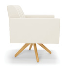 Poltrona Giratória Viena Gomada Veludo Base De Madeira Ma30 D