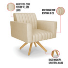 Poltrona Giratória Viena Gomada Veludo Luxo Base De Madeira M