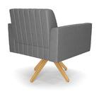 Poltrona Giratória Viena Gomada Veludo Luxo Base De Madeira M