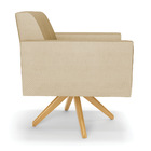 Poltrona Giratória Viena Gomada Veludo Luxo Off White A129 Ba