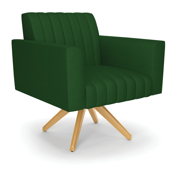 Poltrona Giratória Viena Gomada Veludo Luxo Verde A136 Base D