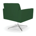 Poltrona Giratória Viena Gomada Veludo Verde Base Cromada