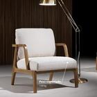 Poltrona Glamour Estofada Em Tecido Algodão  - Bege Cru