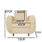 Poltrona Golden Pés Palito Suede Bege - D'classe Decor