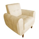 Poltrona Golden Pés Palito Suede Bege - D'classe Decor