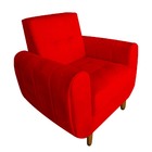 Poltrona Golden Pés Palito Suede Vermelho - D'classe Decor