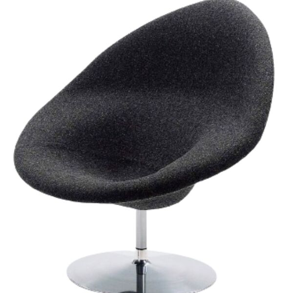 Poltrona Gôndola Grande Em Tecido Suede - Preto