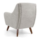 Poltrona Gooby Linho Bege C-107 Pés De Madeira - D'rossi