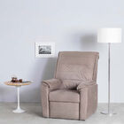 Poltrona Goya Reclinável Suede - Bege Acinzentado