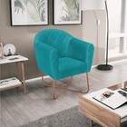 Poltrona Grazi  Base X Bronze Suede - Amarena Móveis - Azul T