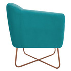 Poltrona Grazi  Base X Bronze Suede - Amarena Móveis - Azul T