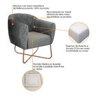 Poltrona Grazi  Base X Bronze Suede - Amarena Móveis - Cinza