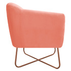 Poltrona Grazi  Base X Bronze Suede - Amarena Móveis - Coral