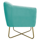 Poltrona Grazi  Base X Dourada Suede - Doce Sonho Móveis - Az