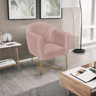 Poltrona Grazi  Base X Dourada Suede - Doce Sonho Móveis - Ro