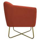 Poltrona Grazi  Base X Dourada Suede - Doce Sonho Móveis - Te