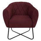 Poltrona Grazi  Base X Preta Suede - Amarena Móveis - Bordô