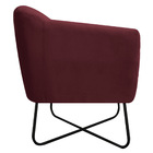 Poltrona Grazi  Base X Preta Suede - Amarena Móveis - Bordô