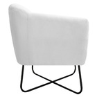 Poltrona Grazi  Base X Preta Suede - Amarena Móveis - Branco