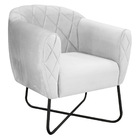 Poltrona Grazi  Base X Preta Suede - Amarena Móveis - Branco