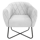 Poltrona Grazi  Base X Preta Suede - Amarena Móveis - Branco