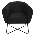 Poltrona Grazi  Base X Preta Suede - Amarena Móveis - Preto