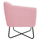 Poltrona Grazi  Base X Preta Suede - Amarena Móveis - Rosa Be