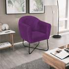 Poltrona Grazi  Base X Preta Suede - Amarena Móveis - Roxo