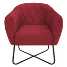 Poltrona Grazi  Base X Preta Suede - Amarena Móveis - Vermelho