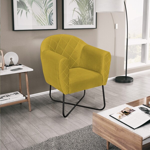 Poltrona Grazi  Base X Preta Suede - Doce Sonho Móveis - Amar