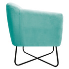 Poltrona Grazi  Base X Preta Suede - Doce Sonho Móveis - Azul