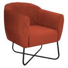 Poltrona Grazi  Base X Preta Suede - Doce Sonho Móveis - Terr