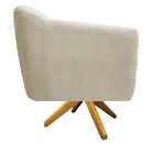 Poltrona Grazi Base Giratória De Madeira Linho - Doce Sonho M